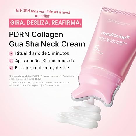 Medicube Crema PDRN con Volufiline 5% + Gua Sha | Reafirma y Define Cuello y Mandíbula